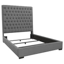  Coaster Furniture Camille 300621Q Upholstered Queen Panel Bed - Grey IMAGE 1