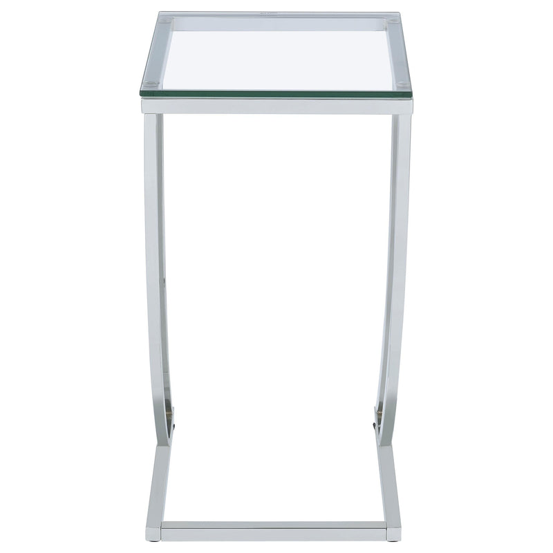  Coaster Furniture Cayden 900082 Rectangular Glass Top Sofa Side Table - Chrome IMAGE 5