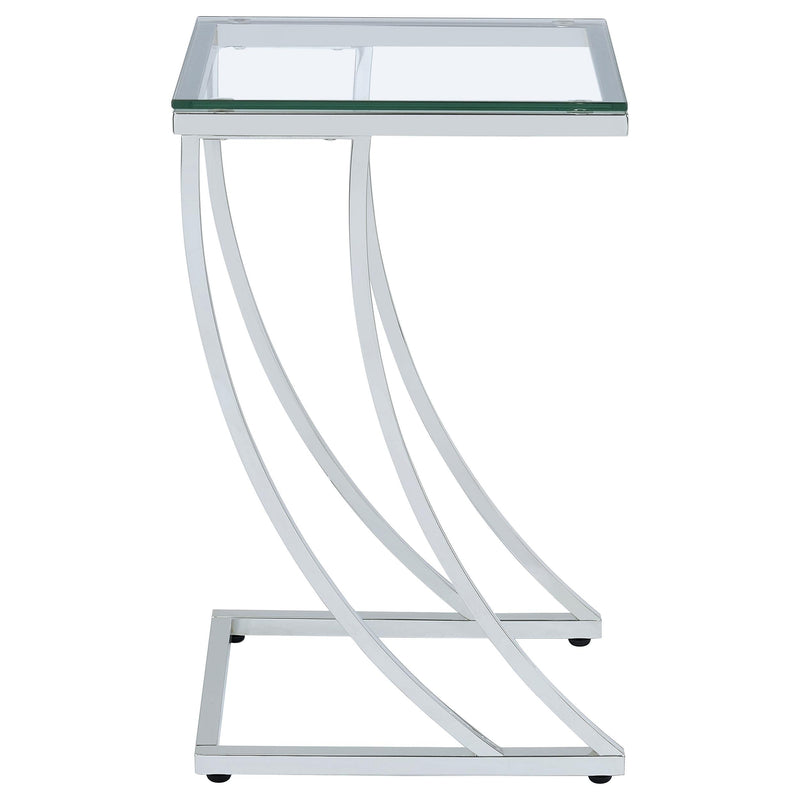  Coaster Furniture Cayden 900082 Rectangular Glass Top Sofa Side Table - Chrome IMAGE 6
