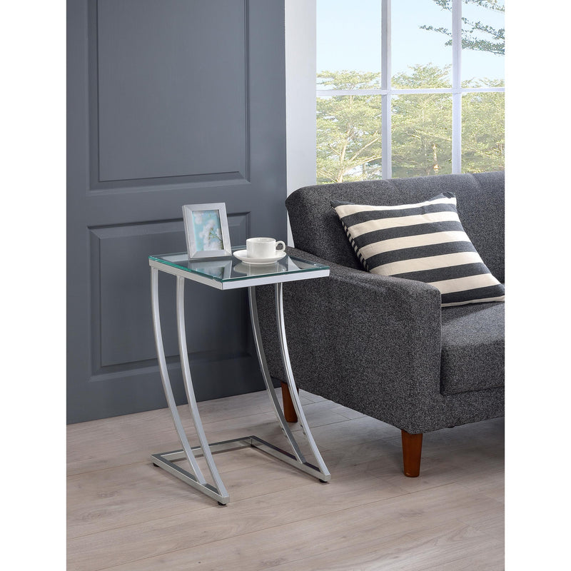  Coaster Furniture Cayden 900082 Rectangular Glass Top Sofa Side Table - Chrome IMAGE 7