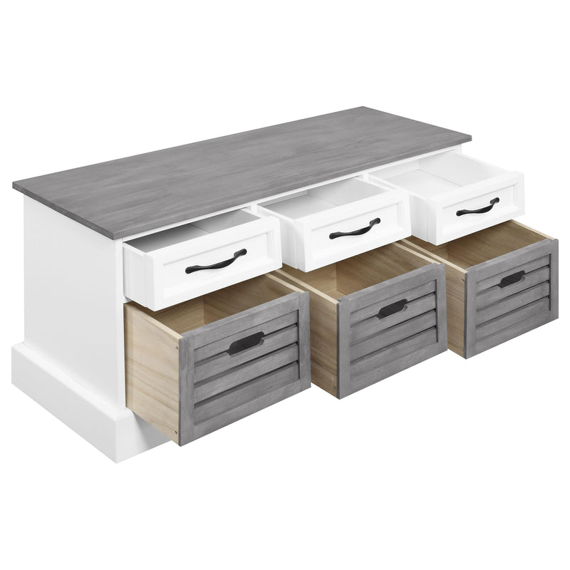  Coaster Furniture Alma 501196 3-Drawer Storage Bench - White and Weathered Grey IMAGE 2