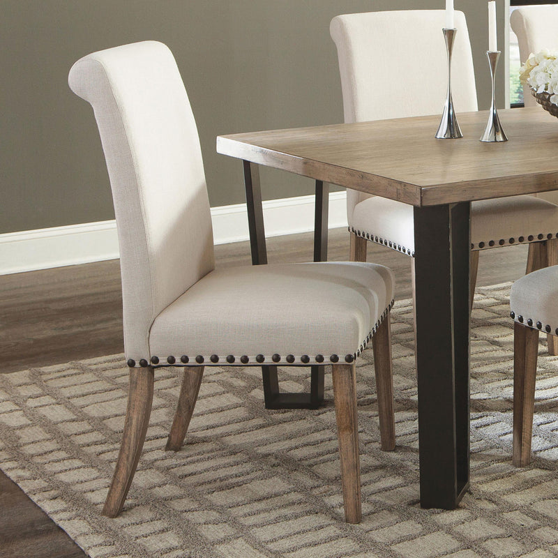  Coaster Furniture Salem 190152 Fabric Upholstered Dining Side Chair - Beige (Set of 2) IMAGE 8