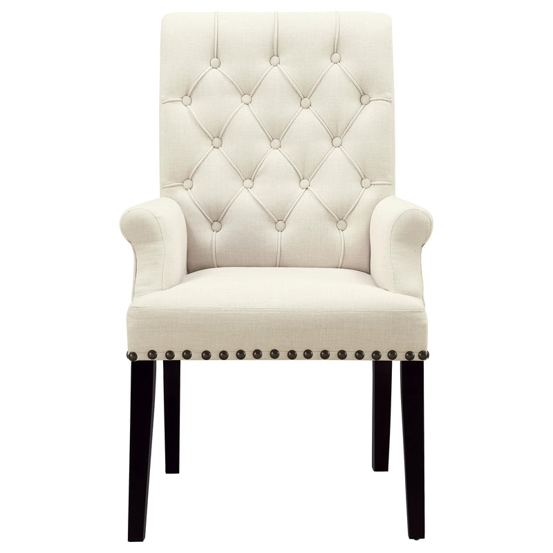  Coaster Furniture Alana 190163 Fabric Upholstered Dining Arm Chair - Beige IMAGE 2