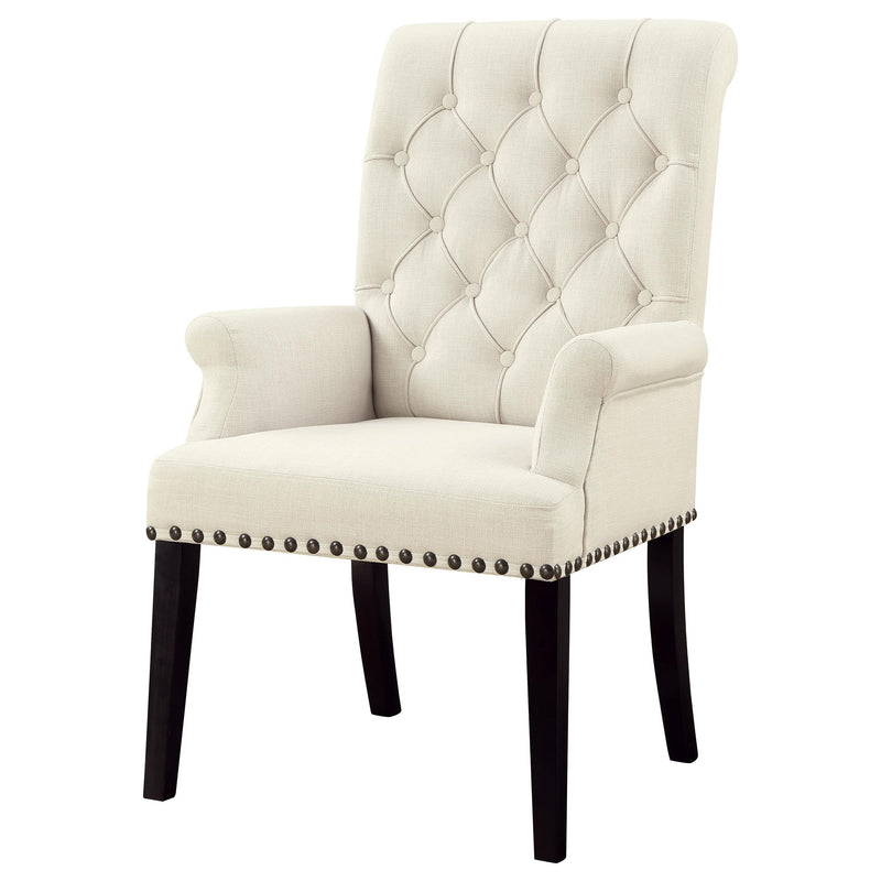  Coaster Furniture Alana 190163 Fabric Upholstered Dining Arm Chair - Beige IMAGE 3