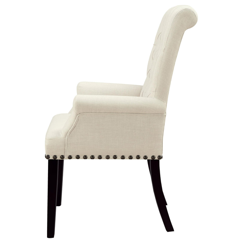  Coaster Furniture Alana 190163 Fabric Upholstered Dining Arm Chair - Beige IMAGE 4