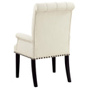  Coaster Furniture Alana 190163 Fabric Upholstered Dining Arm Chair - Beige IMAGE 5