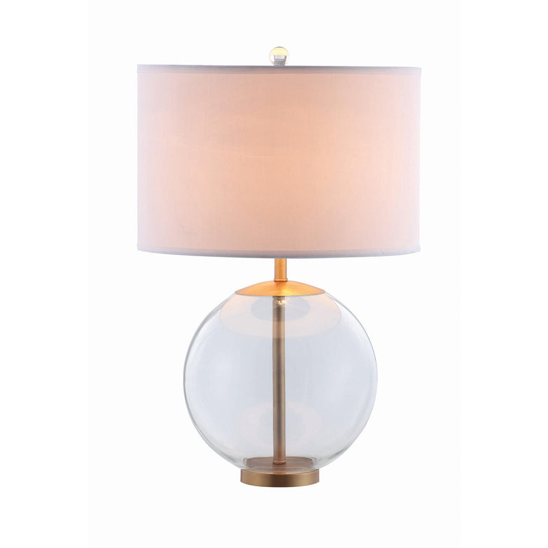  Coaster Furniture Kenny 961227 27-inch Drum Shade Clear Glass Table Lamp - Brass IMAGE 2