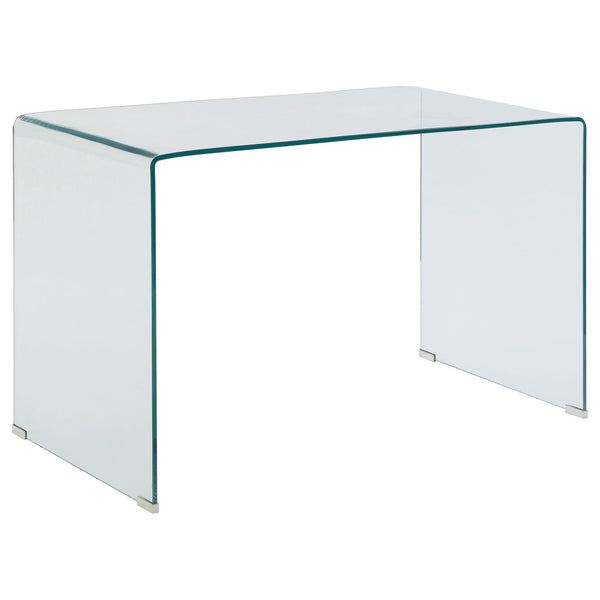  Coaster Furniture Ripley 801581 47-inch Tempered Bent Glass Writing Desk - Clear IMAGE 1