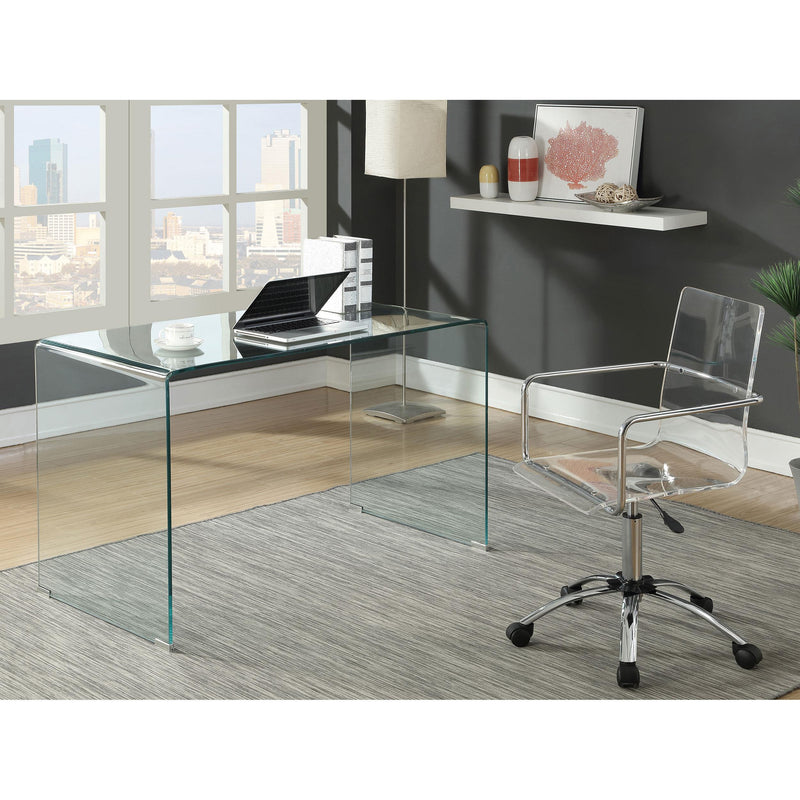  Coaster Furniture Ripley 801581 47-inch Tempered Bent Glass Writing Desk - Clear IMAGE 6