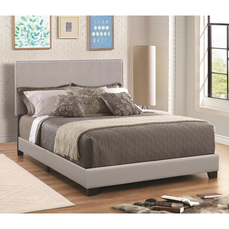  Coaster Furniture Dorian 300763F Faux Leather Upholstered Full Panel Bed - Grey IMAGE 1