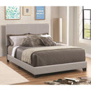  Coaster Furniture Dorian 300763Q Faux Leather Upholstered Queen Panel Bed - Grey IMAGE 2
