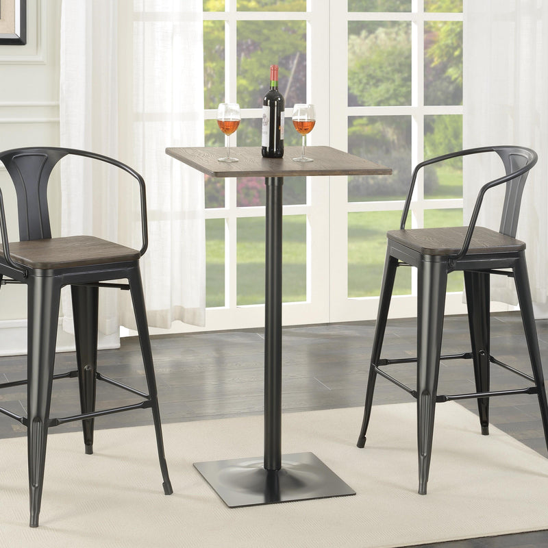 Coaster Furniture Cavalier 100730 Square 24-inch Pub Height Bistro Bar Table - Dark Elm IMAGE 2