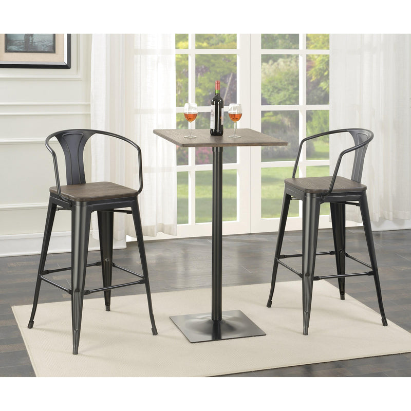  Coaster Furniture Cavalier 100730 Square 24-inch Pub Height Bistro Bar Table - Dark Elm IMAGE 3