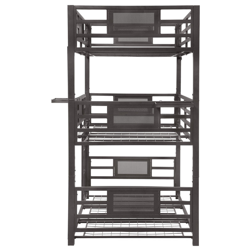  Coaster Furniture Rogen 460394T Metal Twin Triple Bunk Bed - Dark Bronze IMAGE 3