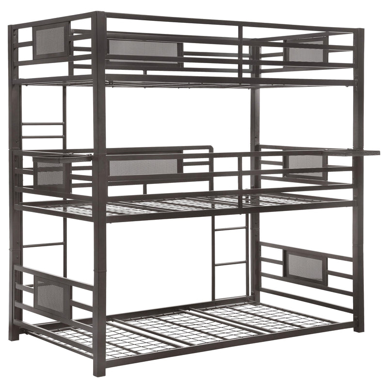  Coaster Furniture Rogen 460394T Metal Twin Triple Bunk Bed - Dark Bronze IMAGE 4
