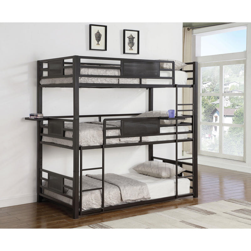  Coaster Furniture Rogen 460394T Metal Twin Triple Bunk Bed - Dark Bronze IMAGE 6