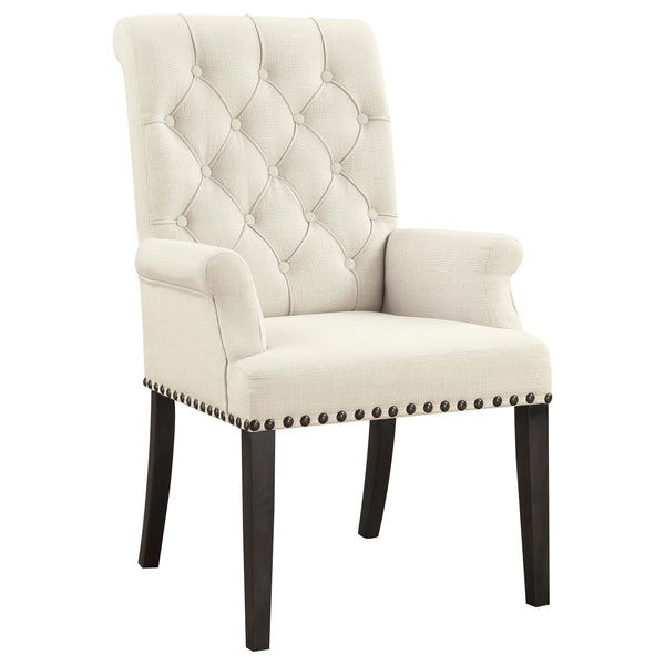  Coaster Furniture Alana 107283 Fabric Upholstered Dining Arm Chair - Beige IMAGE 1
