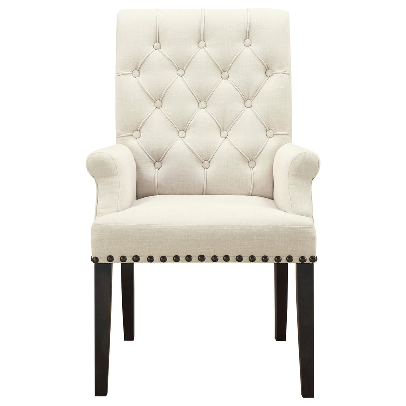 Coaster Furniture Alana 107283 Fabric Upholstered Dining Arm Chair - Beige IMAGE 2