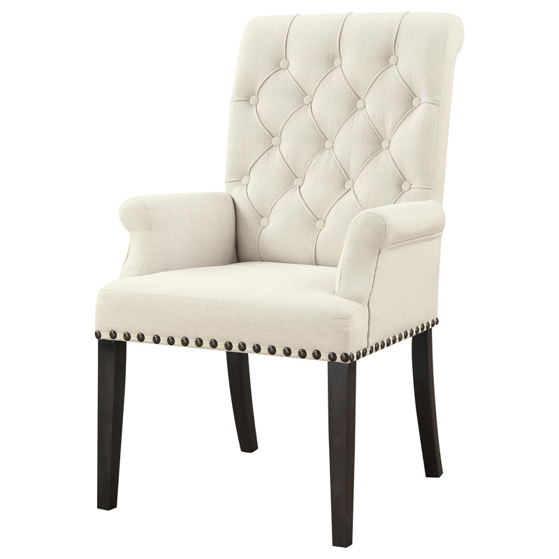  Coaster Furniture Alana 107283 Fabric Upholstered Dining Arm Chair - Beige IMAGE 3