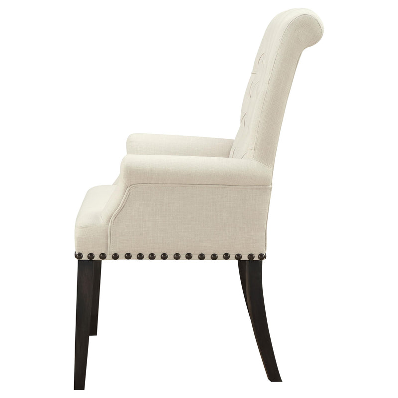  Coaster Furniture Alana 107283 Fabric Upholstered Dining Arm Chair - Beige IMAGE 4