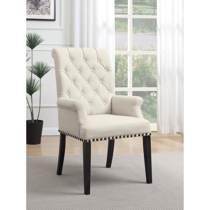  Coaster Furniture Alana 107283 Fabric Upholstered Dining Arm Chair - Beige IMAGE 8