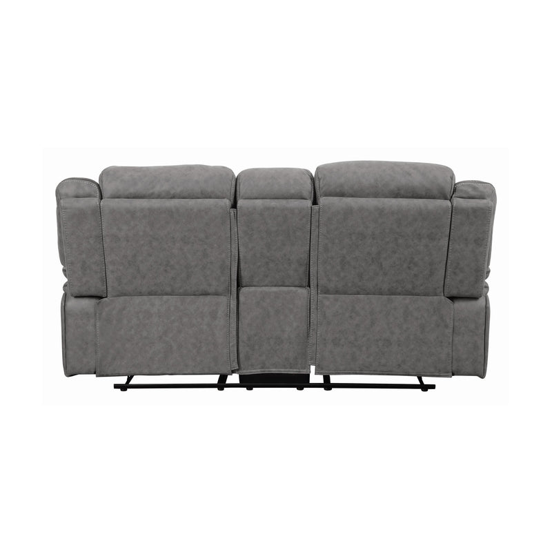  Coaster Furniture Higgins 602262 Upholstered Motion Reclining Loveseat - Grey IMAGE 4