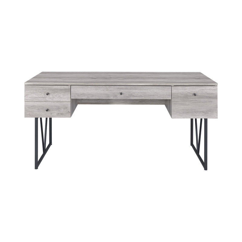  Coaster Furniture Analiese 801999 63-inch 4-Drawer Writing Desk - Grey Driftwood IMAGE 2