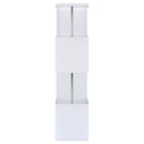  Coaster Furniture Baxter 801418 67-inch 4-shelf Bookshelf - White and Chrome IMAGE 2