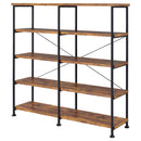  Coaster Furniture Analiese 801543 63-inch 4-shelf Double Bookshelf - Rustic Nutmeg IMAGE 3