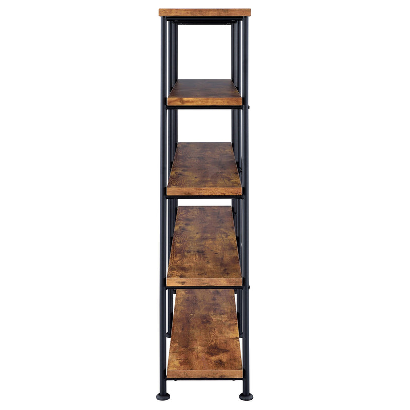  Coaster Furniture Analiese 801543 63-inch 4-shelf Double Bookshelf - Rustic Nutmeg IMAGE 4
