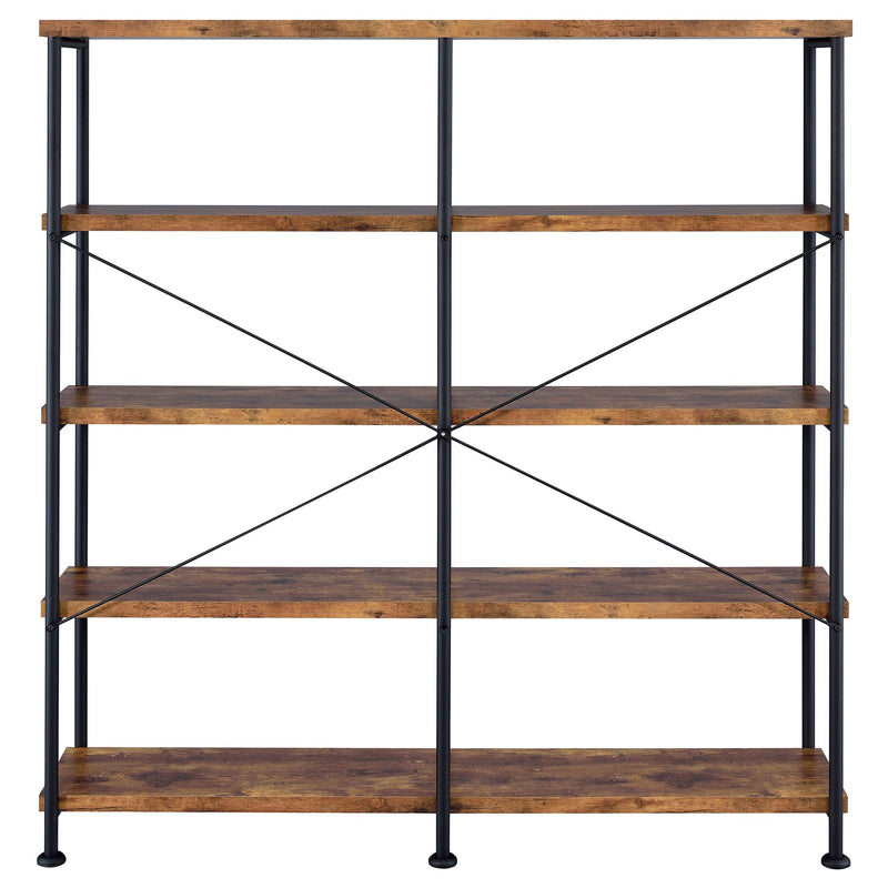  Coaster Furniture Analiese 801543 63-inch 4-shelf Double Bookshelf - Rustic Nutmeg IMAGE 5