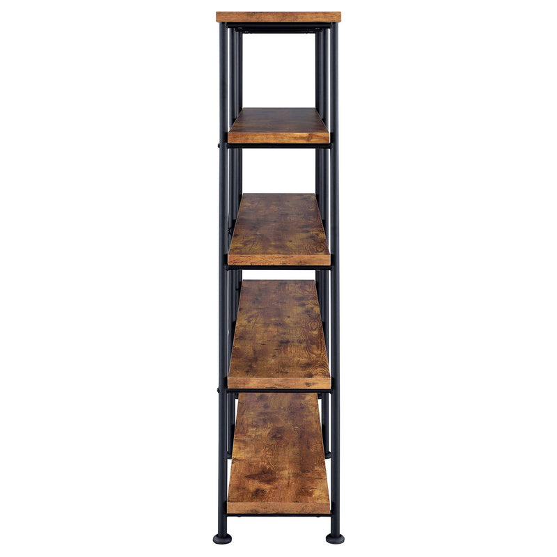  Coaster Furniture Analiese 801543 63-inch 4-shelf Double Bookshelf - Rustic Nutmeg IMAGE 6