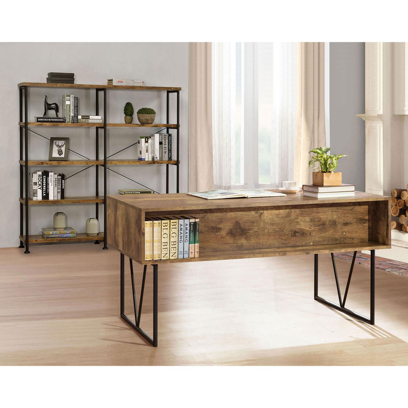  Coaster Furniture Analiese 801543 63-inch 4-shelf Double Bookshelf - Rustic Nutmeg IMAGE 8