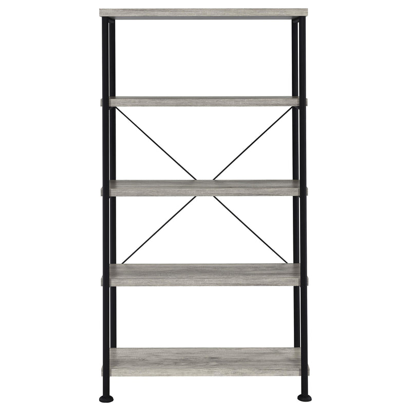  Coaster Furniture Analiese 801546 63-inch 4-shelf Bookshelf - Grey Driftwood IMAGE 2