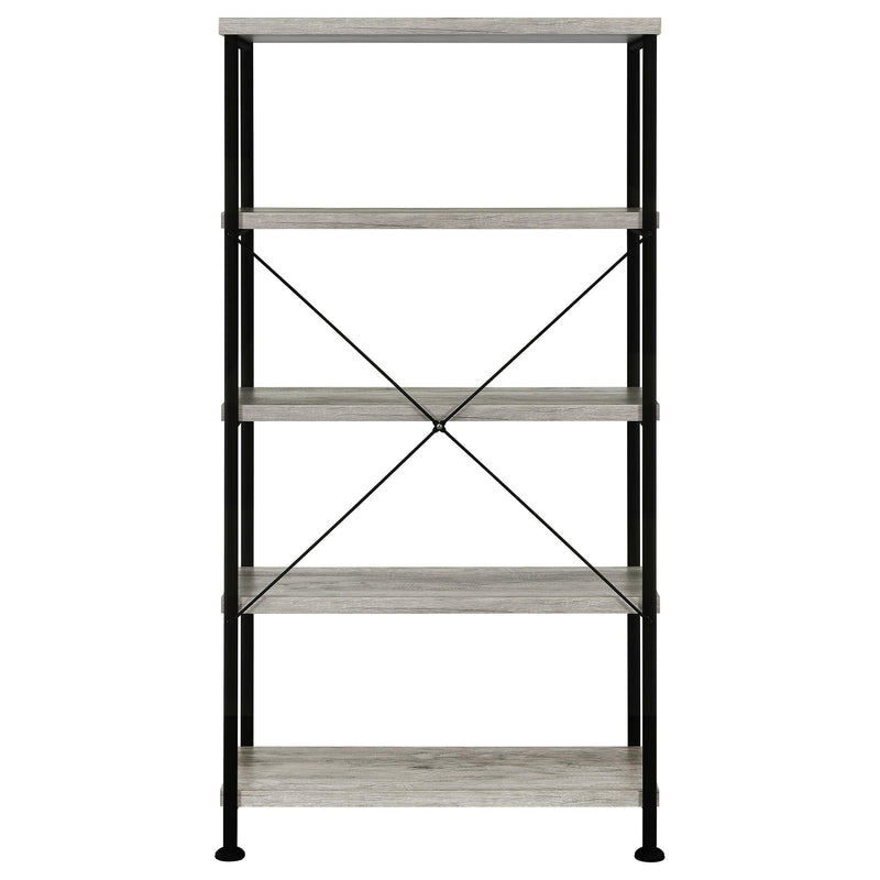  Coaster Furniture Analiese 801546 63-inch 4-shelf Bookshelf - Grey Driftwood IMAGE 5