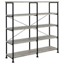  Coaster Furniture Analiese 801544 63-inch 4-shelf Double Bookshelf - Grey Driftwood IMAGE 1