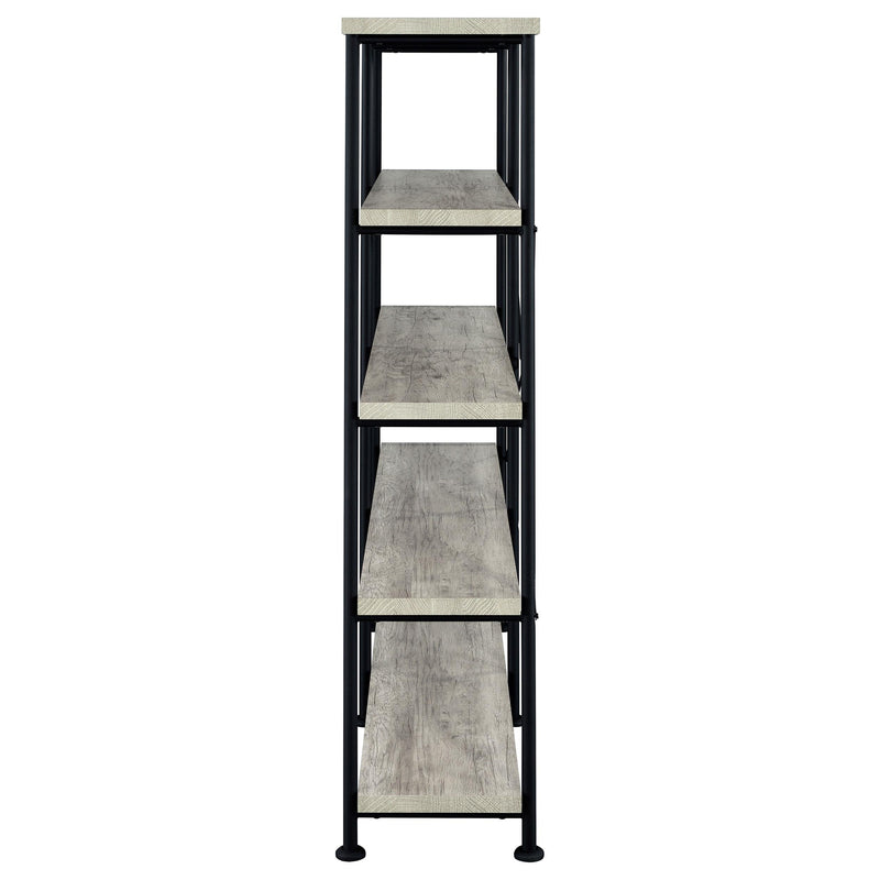  Coaster Furniture Analiese 801544 63-inch 4-shelf Double Bookshelf - Grey Driftwood IMAGE 4