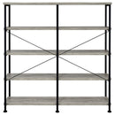  Coaster Furniture Analiese 801544 63-inch 4-shelf Double Bookshelf - Grey Driftwood IMAGE 5