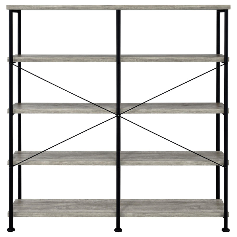  Coaster Furniture Analiese 801544 63-inch 4-shelf Double Bookshelf - Grey Driftwood IMAGE 5