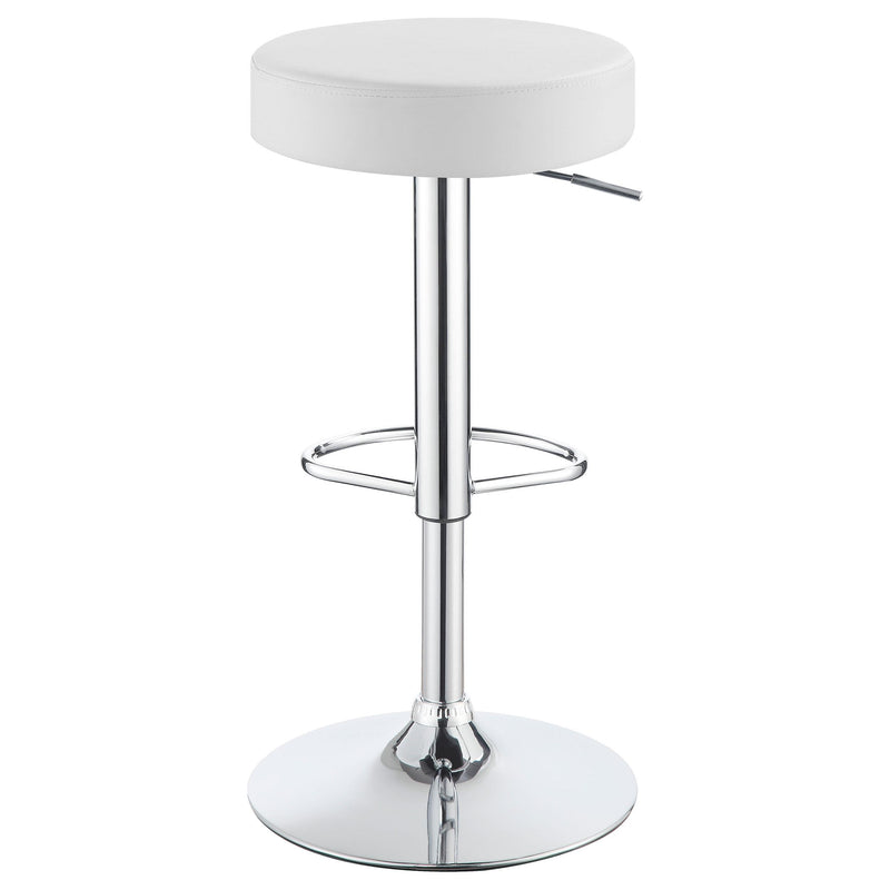  Coaster Furniture Ramses 102550 Adjustable Backless Bar Stool - Chrome and White IMAGE 3
