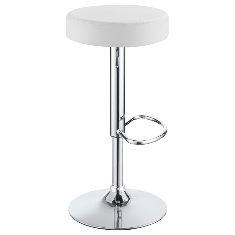  Coaster Furniture Ramses 102550 Adjustable Backless Bar Stool - Chrome and White IMAGE 4
