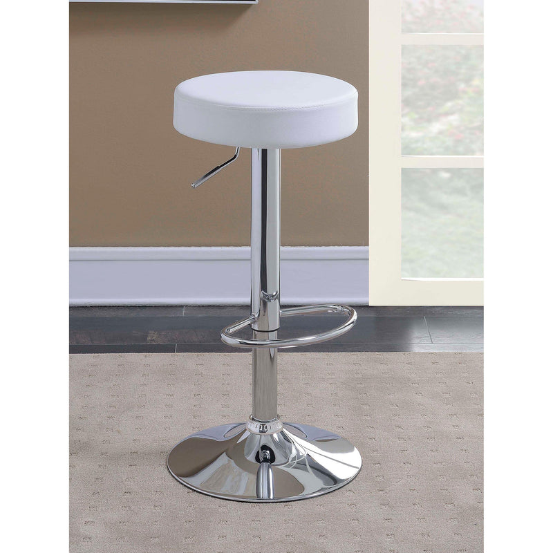  Coaster Furniture Ramses 102550 Adjustable Backless Bar Stool - Chrome and White IMAGE 5