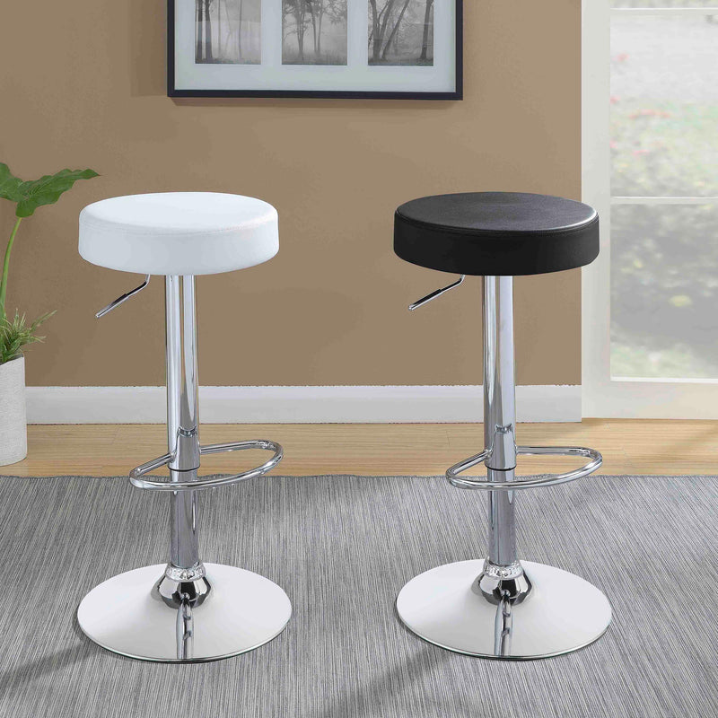  Coaster Furniture Ramses 102550 Adjustable Backless Bar Stool - Chrome and White IMAGE 6