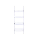  Coaster Furniture Amaturo 801553 72-inch 4-shelf Acrylic Ladder Bookshelf - Clear IMAGE 1