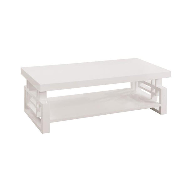  Coaster Furniture Schmitt 705708 Rectangular Coffee Table - White High Gloss IMAGE 1