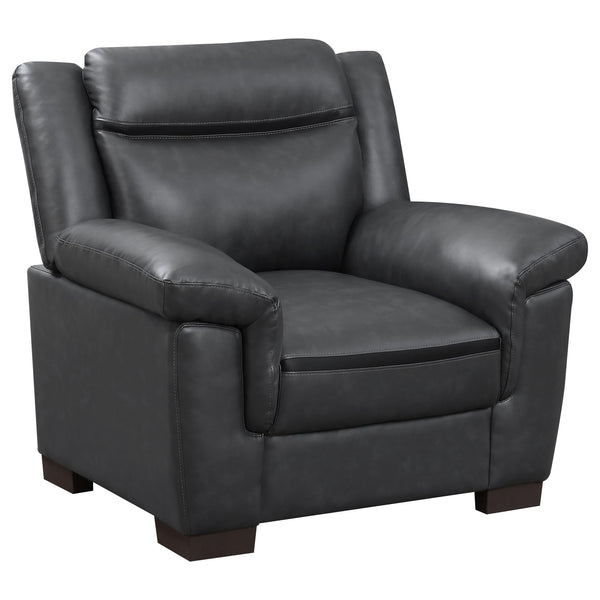  Coaster Furniture Arabella 506593 Upholstered Padded Arm Accent Chair - Grey IMAGE 1
