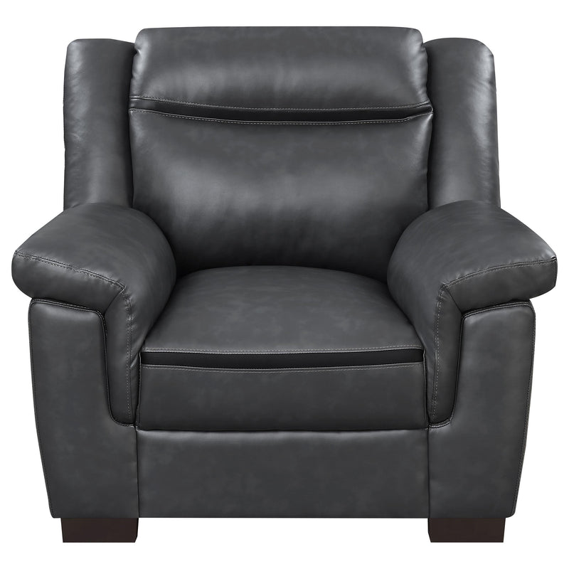  Coaster Furniture Arabella 506593 Upholstered Padded Arm Accent Chair - Grey IMAGE 2