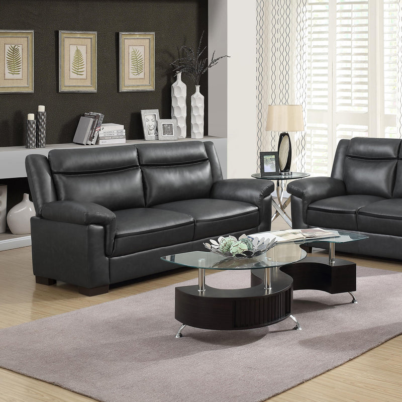  Coaster Furniture Arabella 506591 Upholstered Padded Arm Sofa - Grey IMAGE 5