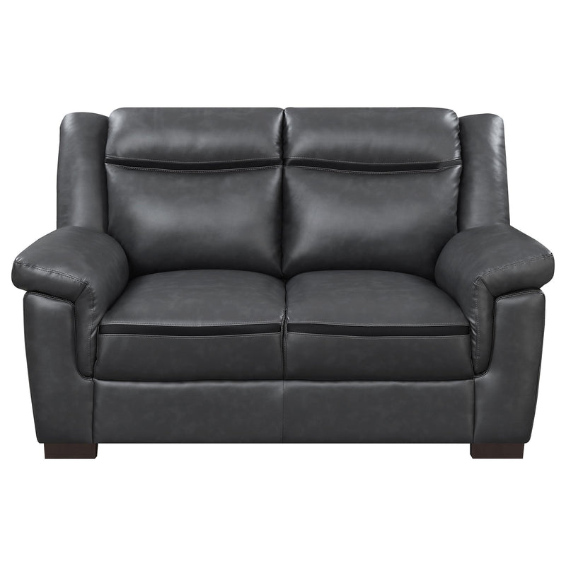 Coaster Furniture Arabella 506592 Upholstered Padded Arm Loveseat - Grey IMAGE 2