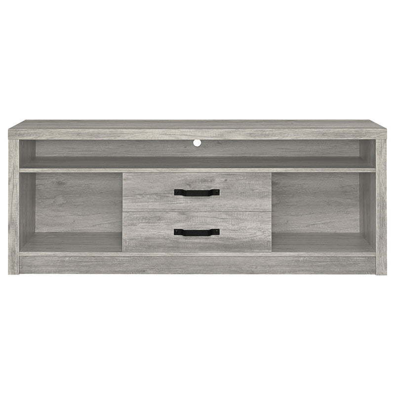  Coaster Furniture Burke 701024 2-Drawer Engineered Wood 59" TV Stand - Grey Driftwood IMAGE 3